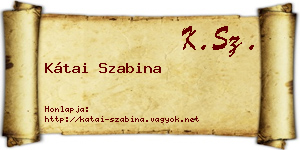 Kátai Szabina névjegykártya